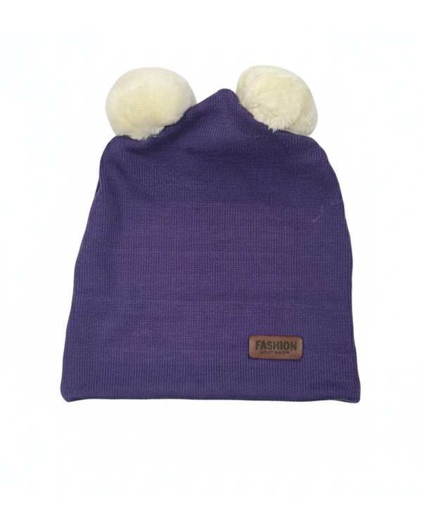 کلاه تک پنبه کبریتی دو پوم بنفش