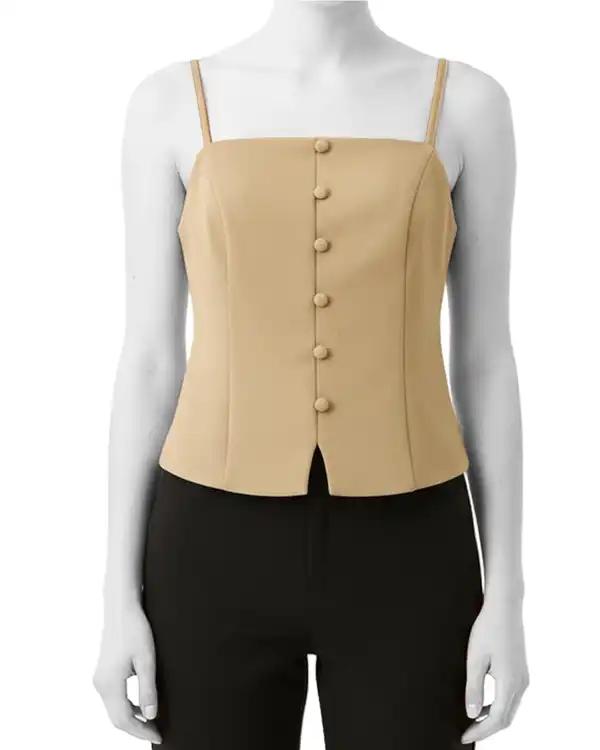 تاپ زنانه دکلته کرم سرژه Serge کد 202678