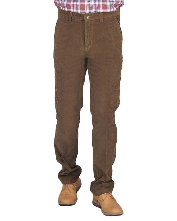 شلوار مردانه مخمل کلاسیک راسته قهوه ای یوسف Yoosef کد 203024