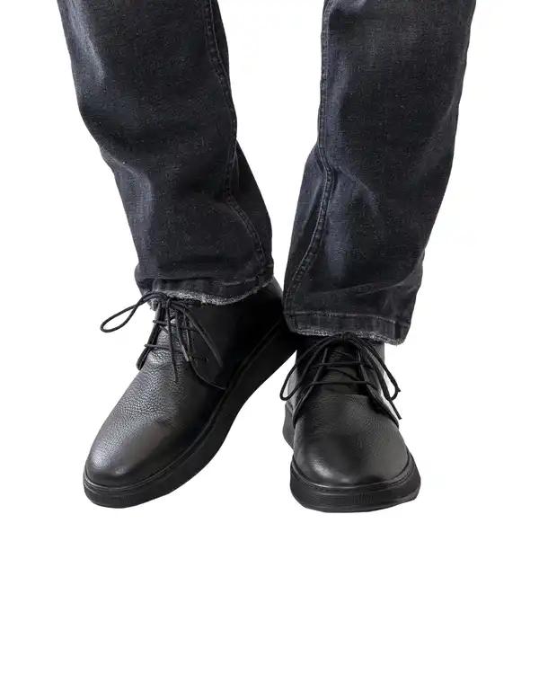 نیم بوت چرم مردانه مشکی آر ان اس RNS کد 12152619