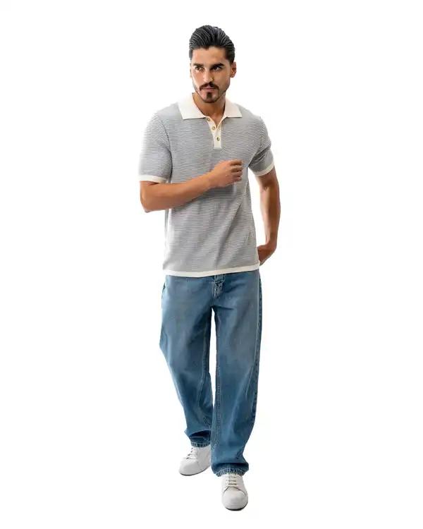 پولوشرت مردانه بافت طوسی تیره آر ان اس RNS کد 12312611