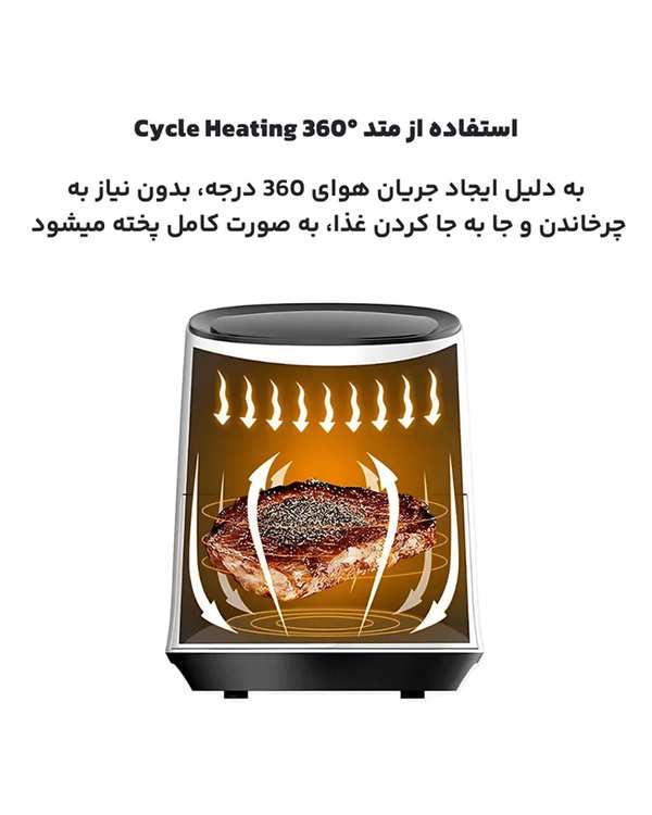 هواپز هوشمند سفید شیائومی Xiaomi مدل OIIIO Silencare Air Fryer k505w - تصویر 3