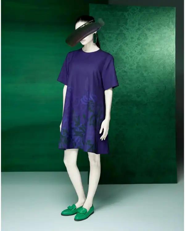 پیراهن زنانه دورو بنفش طاقه چیان Taghechian مدل شکیبا