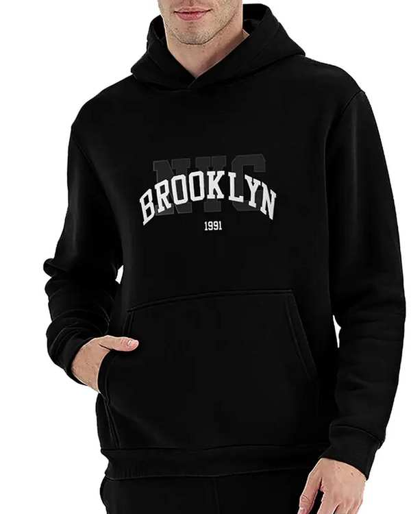 هودی مردانه BROOKLYN مشکی نوزده نود و یک 1991 مدل GK1946 B