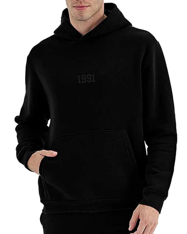 هودی مردانه مشکی نوزده نود و یک 1991 مدل GK1948 B
