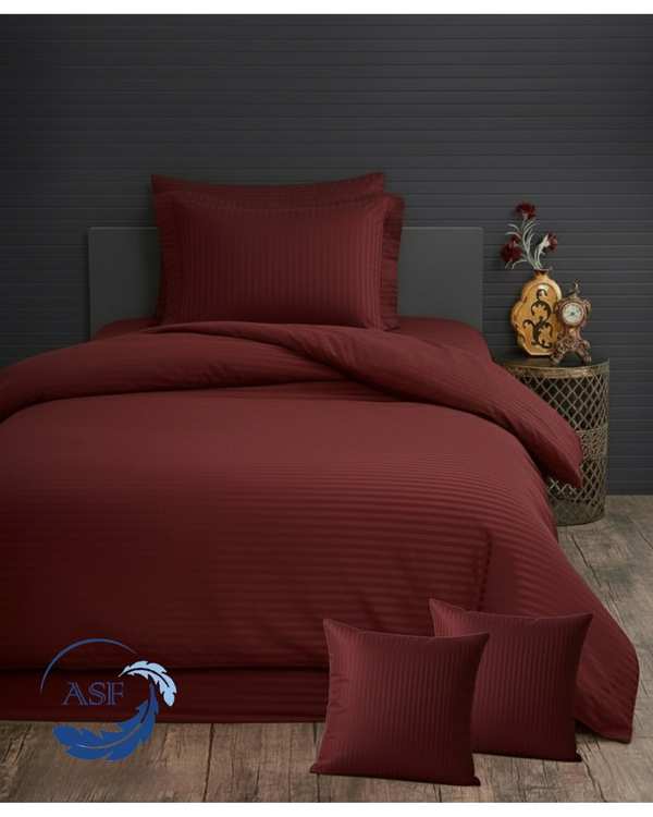 سرویس لحاف روتختی تک نفره 6 تکه عرض ۹۰ زرشکی ای اس اف ASF مدل JACQUARD & SATIN با پارچه لوکس ژاکارد