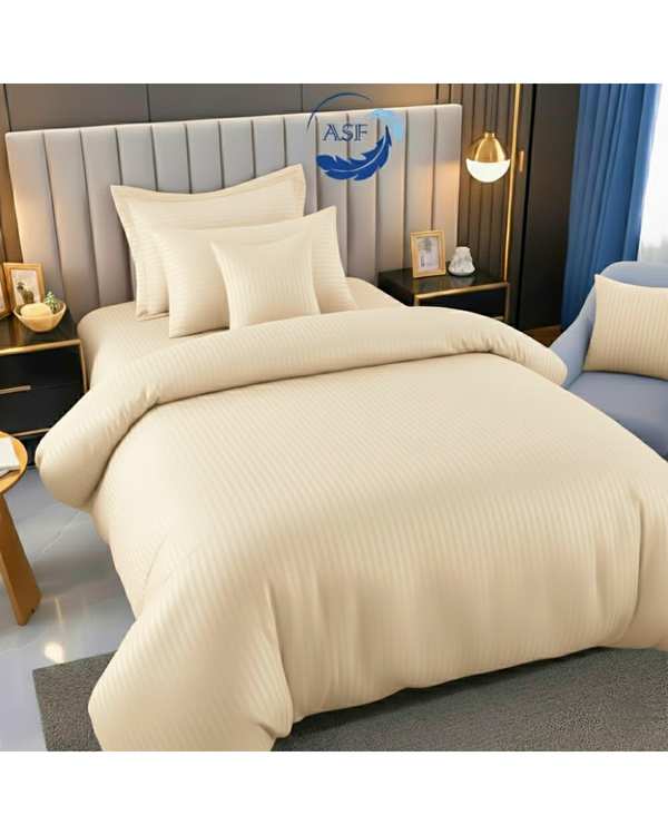 سرویس لحاف روتختی تک نفره 6 تکه عرض 120 کرم ای اس اف ASF مدل JACQUARD & SATIN با پارچه لوکس ژاکارد