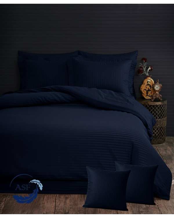 سرویس لحاف روتختی دو نفره 8 تکه عرض 180 سرمه ای ای اس اف ASF مدل JACQUARD & SATIN با پارچه لوکس ژاکارد