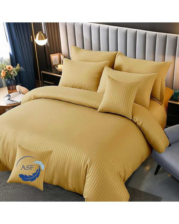 سرویس لحاف روتختی دو نفره 8 تکه عرض 180 بژ ای اس اف ASF مدل JACQUARD & SATIN با پارچه لوکس ژاکارد