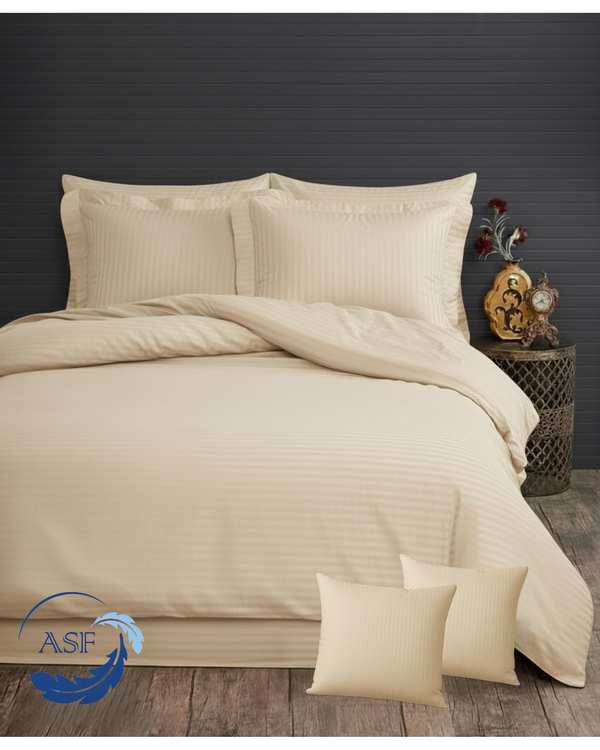 سرویس لحاف روتختی دو نفره 8 تکه عرض 180 کرم ای اس اف ASF مدل JACQUARD & SATIN با پارچه لوکس ژاکارد