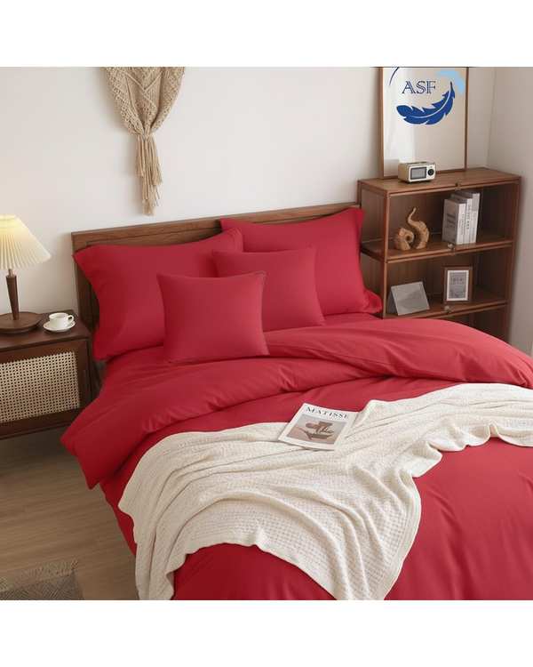 سرویس لحاف روتختی مینیمال تک نفره 6 تکه عرض 90 قرمز ای اس اف ASF مدل MICRO LADY