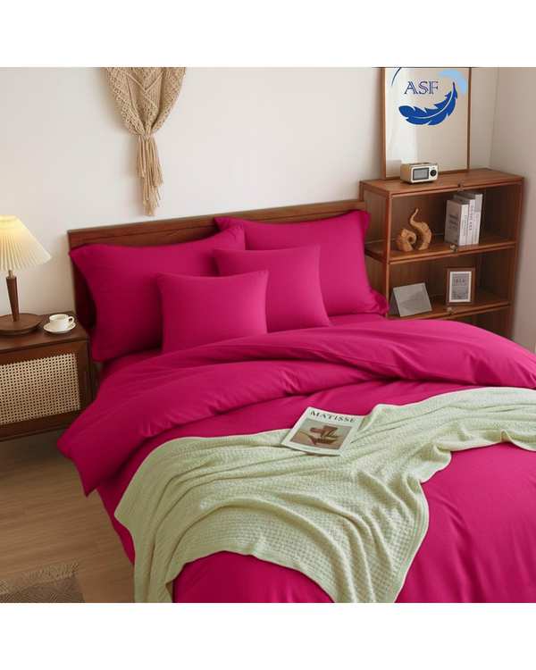 سرویس لحاف روتختی مینیمال تک نفره 6 تکه عرض 120 سرخابی ای اس اف ASF مدل MICRO LADY