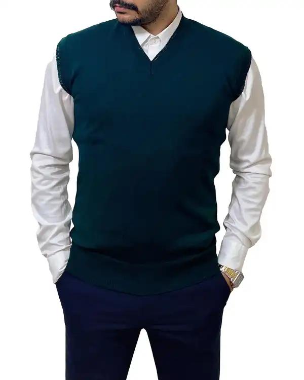 ژیله مردانه بافت سبز یشمی دیورسو Diverso کد 4828