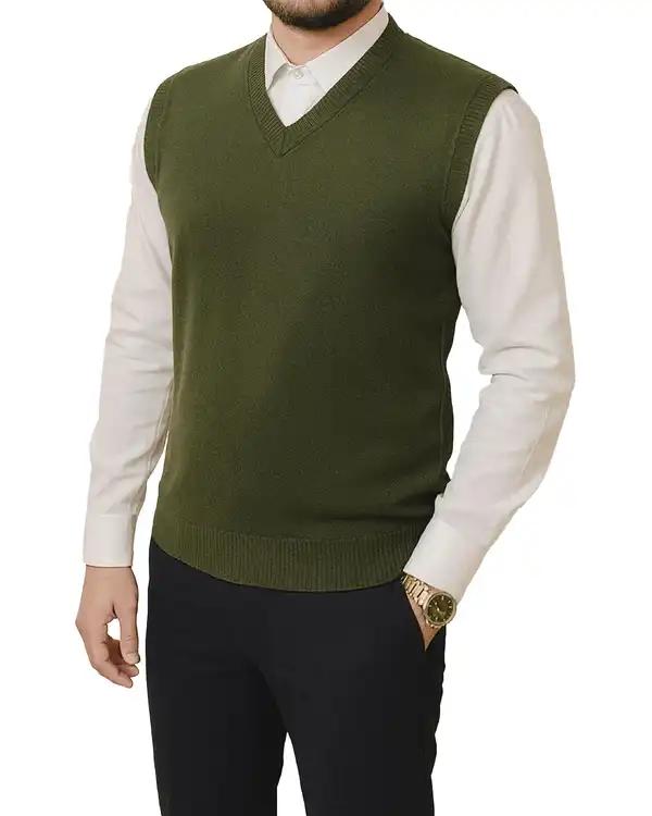 ژیله مردانه بافت سبز تیره دیورسو Diverso کد 4831