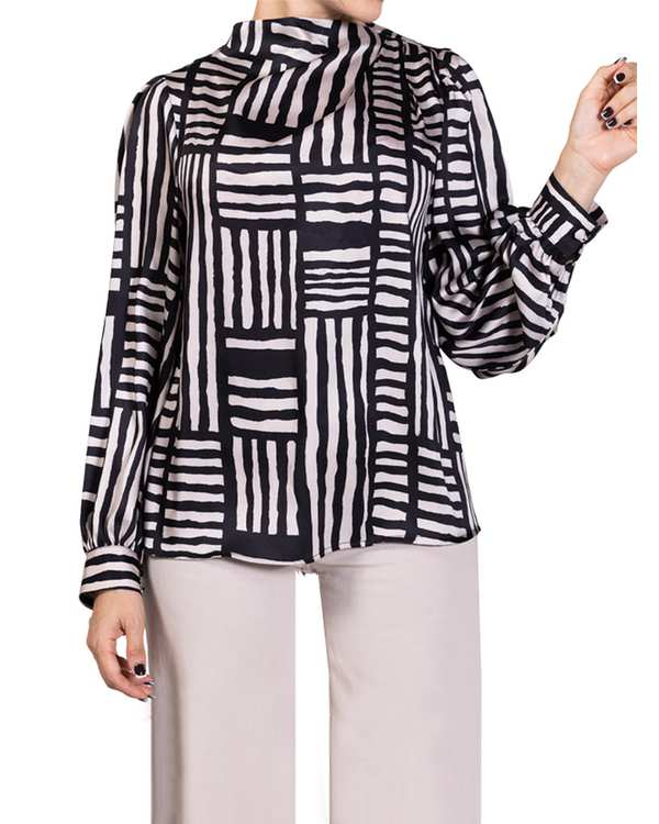 بلوز زنانه کرم مشکی سرژه Serge کد 204674