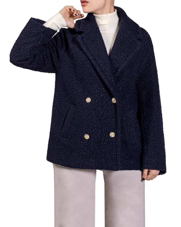 پالتو زنانه سرمه ای سرژه Serge کد 230159