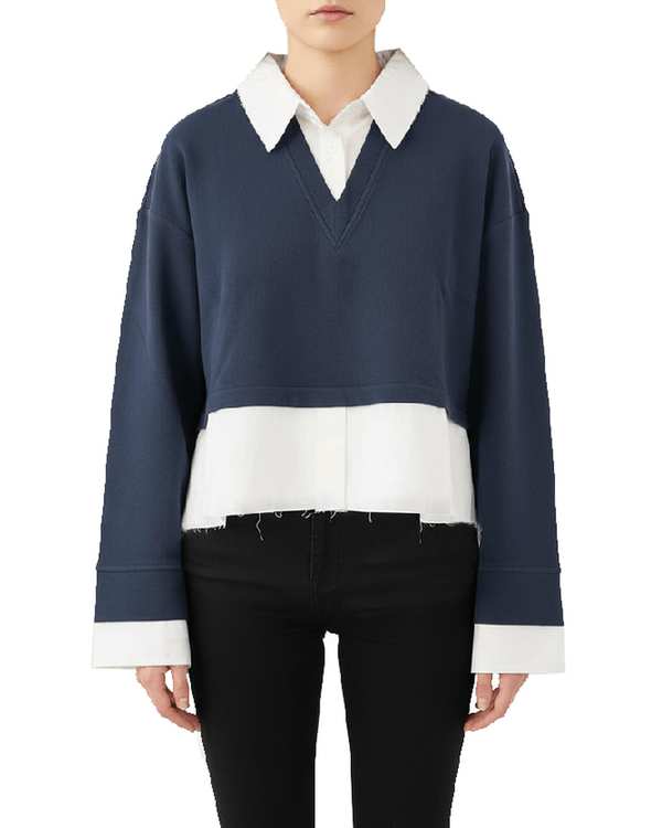 بلوز زنانه سرمه ای سرژه Serge کد 243108