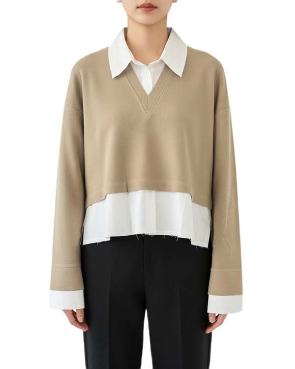 بلوز زنانه کرم تیره سرژه Serge کد 243108