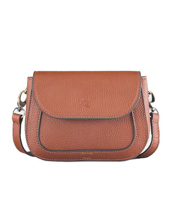 کیف چرم دوشی زنانه عسلی نوین چرم Novin Leather مدل امیلی LHB4623