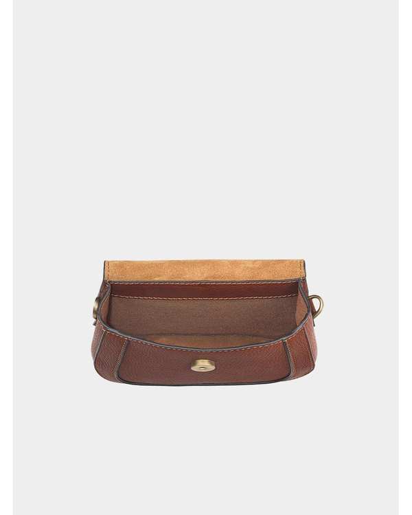 کیف چرم دوشی زنانه عسلی نوین چرم Novin Leather مدل امیلی LHB4623 - تصویر 4