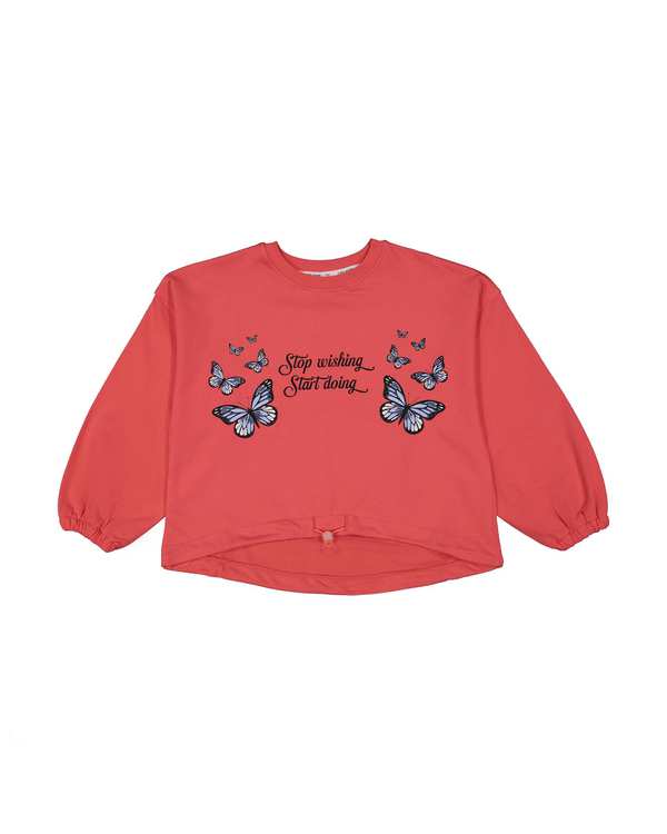 ست سویشرت و شلوار دخترانه سرخابی لئو کیدز Leo Kids طرح پروانه کد 6834 - تصویر 3