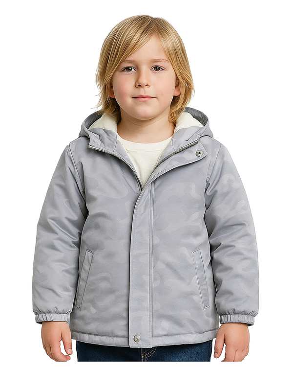 کاپشن بچگانه طوسی لئو کیدز Leo Kids طرح چریکی کد 6859