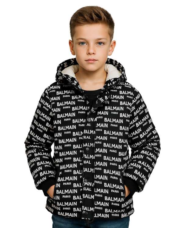 کاپشن بچگانه مشکی لئو کیدز Leo Kids طرح بالمین کد 6859-1