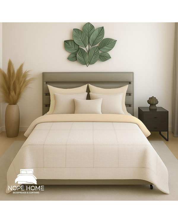 سرویس روتختی مخمل تدی والنسیا دو نفره هشت تکه شیری نوپه هوم Nopehome عرض تشک 160 الی 180