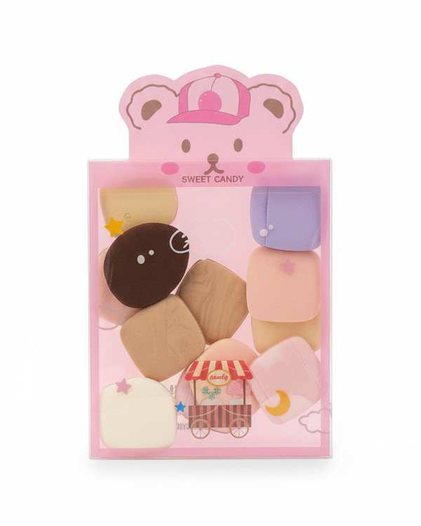 پد آرایشی انگشتی مدل خرسی مجموعه 12 عددی