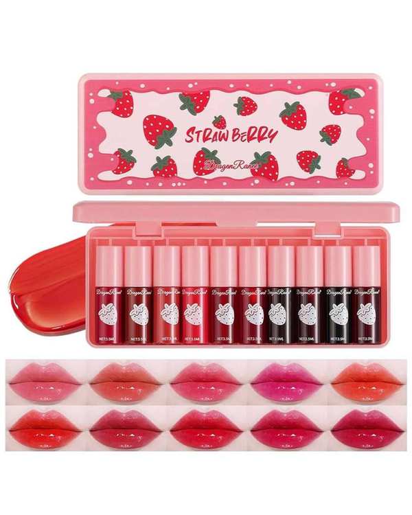 تینت لب و گونه دراگون رانی مدل توت فرنگی Straw Berry بسته 10 عددی