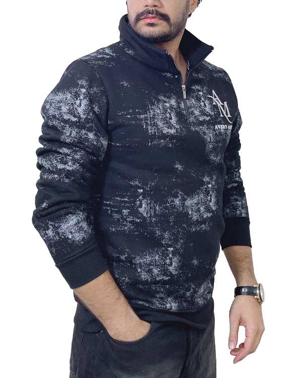 سویشرت مردانه نیم زیپ مشکی دیورسو Diverso کد 4837