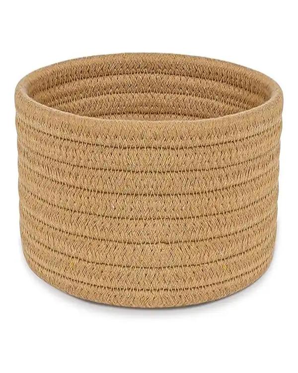 سبد کپو بافی کرم تیره مدل p12