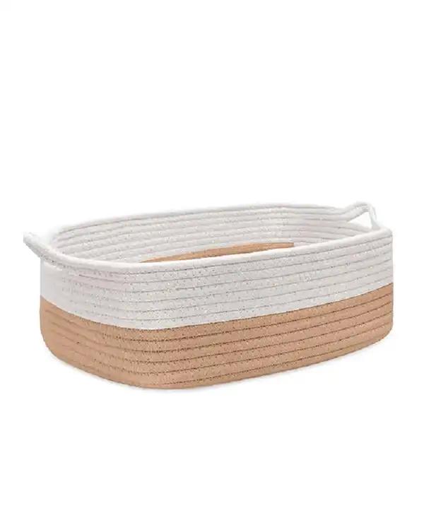 سبد کپو بافی طوسی سفید مدل fd