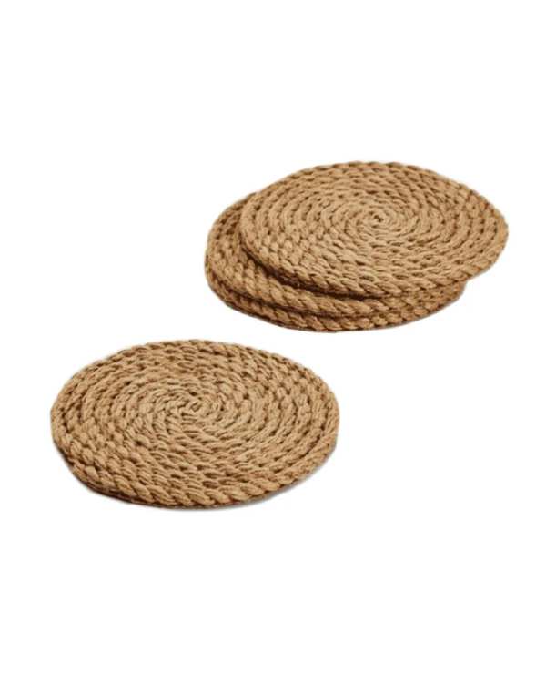 زیر بشقابی کرم تیره مدل کنفی بسته 4 عددی