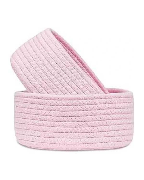 سبد نان و سبزی صورتی مدل t2 مجموعه 2 عددی