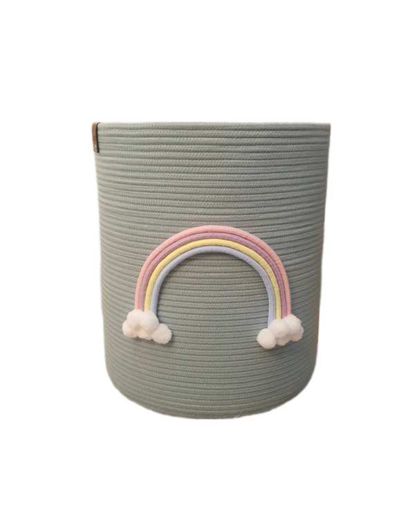 سبد اسباب بازی طوسی روشن مدل رنگین کمان