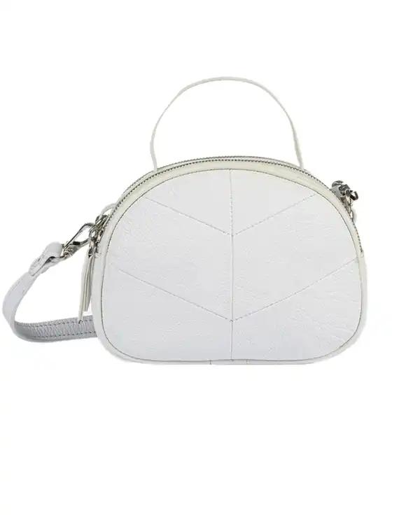 کیف چرم دوشی زنانه سفید ایران طب Iran Teb مدل فمیلی کد 07