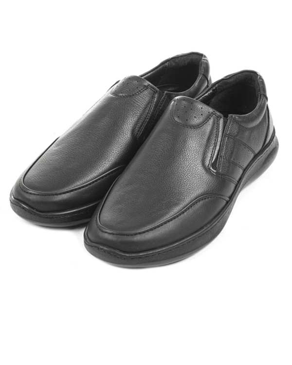 کفش چرم مردانه مشکی ایران طب Iranteb مدل فابیو کد 202598