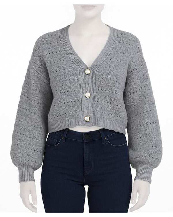 ژاکت زنانه بافت طوسی نیواریا Nivarya کد 0088