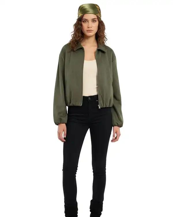 بامبر جکت زنانه جیر سبز نیواریا Nivarya کد 0985