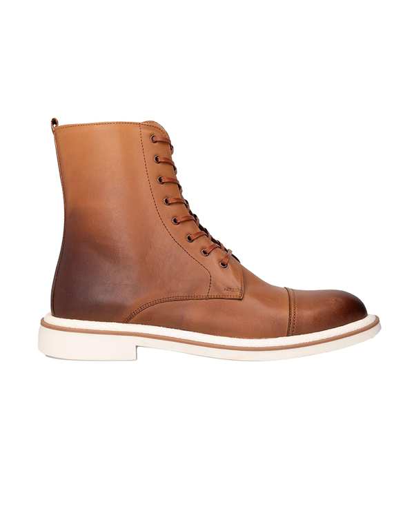 بوت چرم مردانه عسلی برتونیکس Berttonix کد H-3108