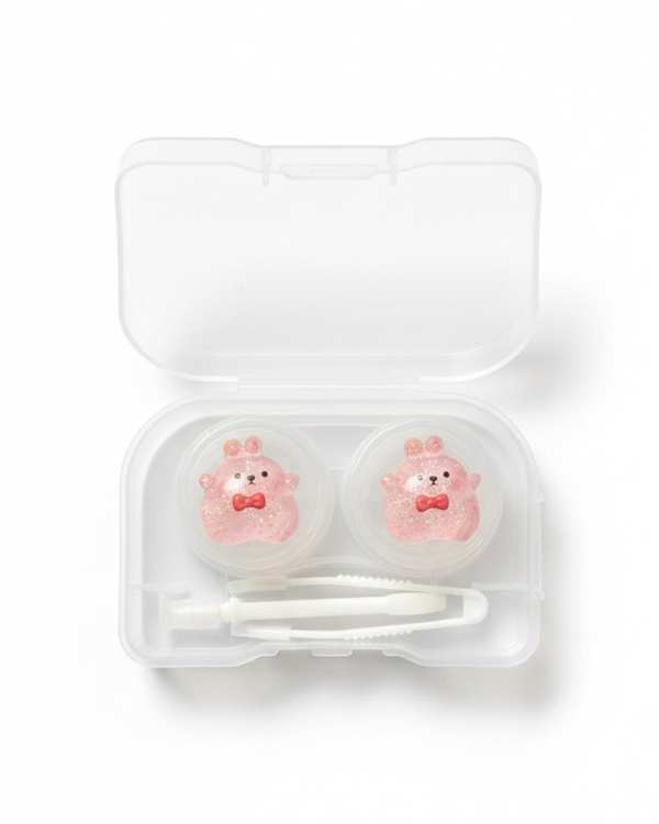 محفظه نگهداری لنز به همراه پنس و اپلیکاتور مدل فانتزی