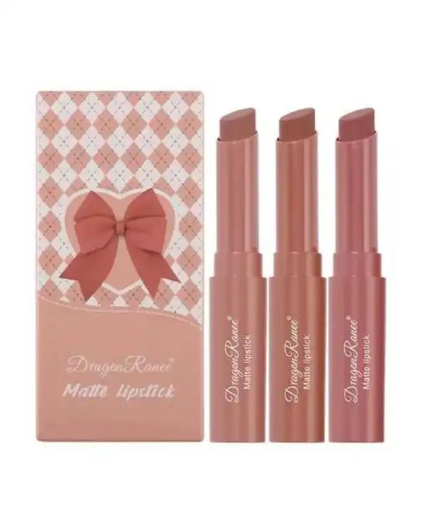 رژلب مات و مخملی دراگون رانی مجموعه 3 عددی کد A