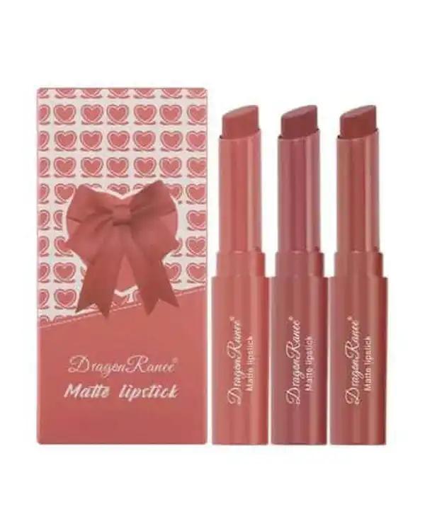 رژلب مات و مخملی دراگون رانی مجموعه 3 عددی کد B