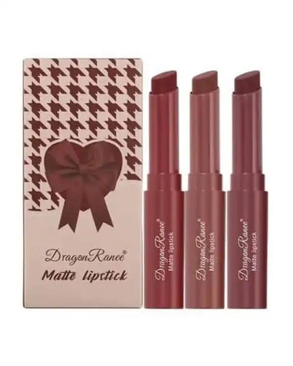 رژلب مات و مخملی دراگون رانی مجموعه 3 عددی کد C