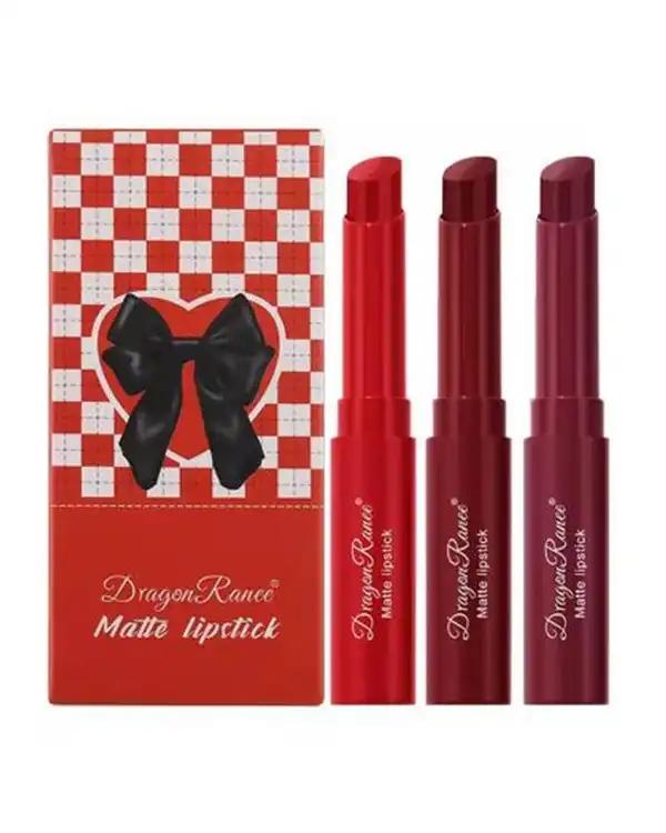 رژلب مات و مخملی دراگون رانی مجموعه 3 عددی کد D