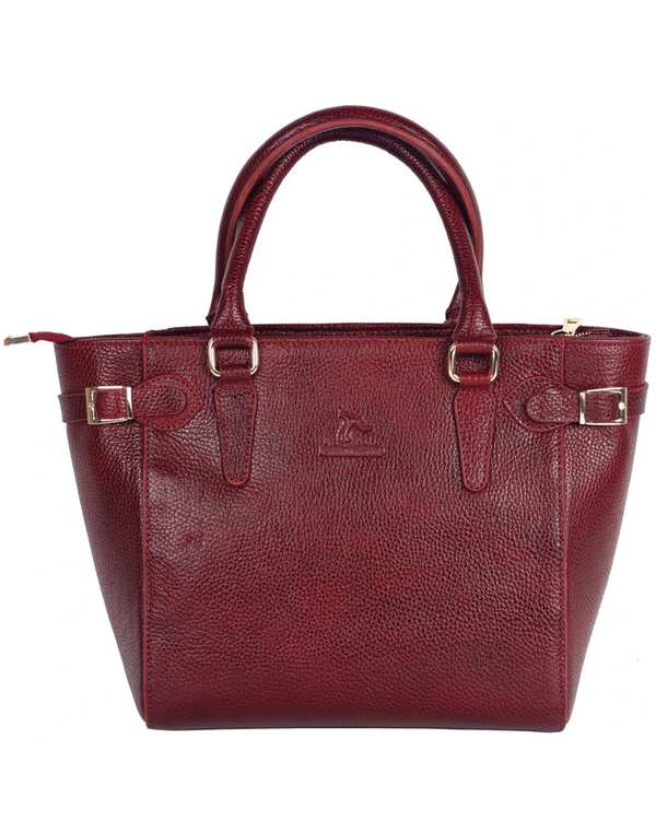 کیف دستی چرم زنانه زرشکی چرم بارز Charm Barez مدل DZ67.1