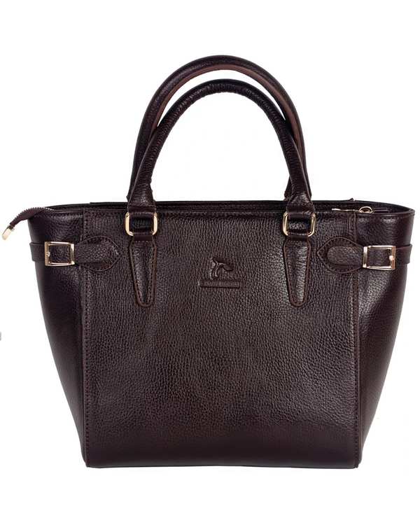 کیف دستی چرم زنانه قهوه ای چرم بارز Charm Barez مدل DZ67.1