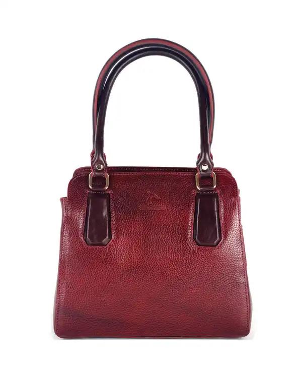 کیف دستی چرم زنانه زرشکی چرم بارز Charm Barez مدل DZ68.1