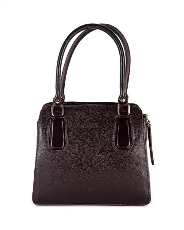 کیف دستی چرم زنانه قهوه ای چرم بارز Charm Barez مدل DZ68.1